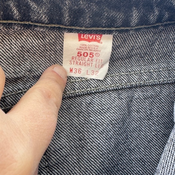 Levi’s Men’s 505 Black Jeans label 36x34” ( actual 30”-35”) - Picture 1 of 6
